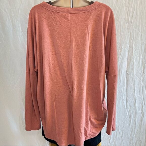 Mauve Pink Long Sleeve Button Down Tie Front Blouse ~ Women’s Large - Picture 3 of 8